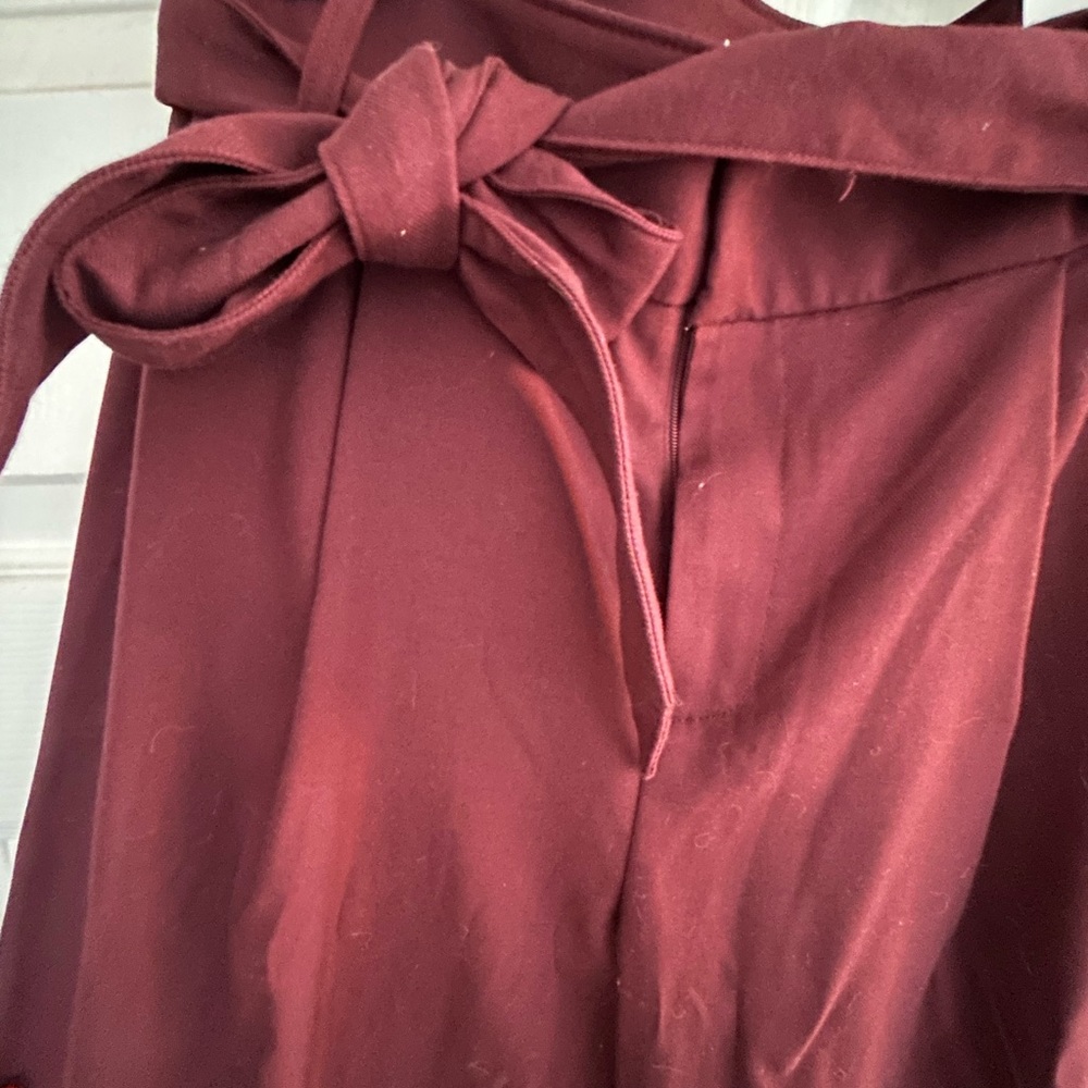 Burgundy high waisted wide leg pants - Picture 4 of 7